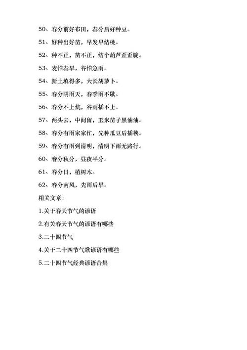 关于春分节气的谚语