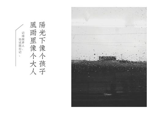 愿你像阳光下的孩子，风吹雨打中的成年人一样