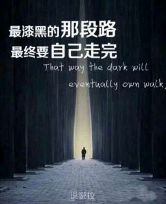 道路最黑暗的部分,总是必须自己完成