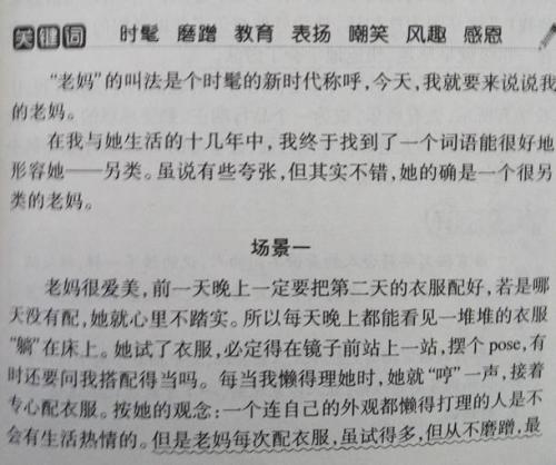 一个很好的部分描述了老师的外表