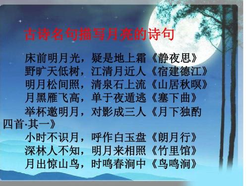 关于月亮的诗
