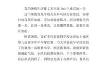 我的暑假生活作文500字