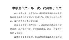 那天我哭了作文