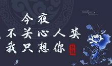 经典语录：今夜我不关心人类，我只想你