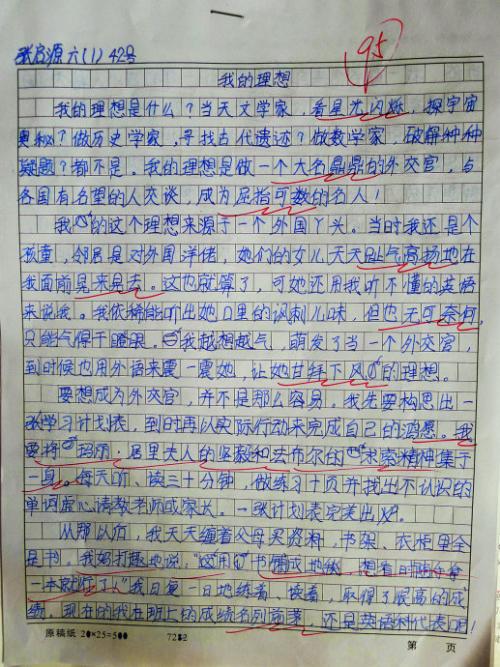 我的理想作文100字