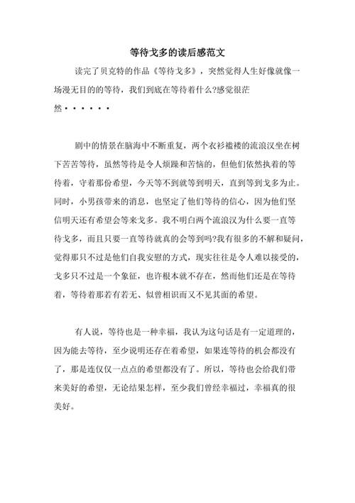 等戈多读完之后