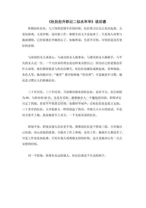 杜拉拉升职记读后感