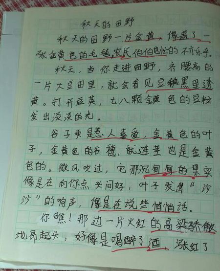 我爱秋天作文150字