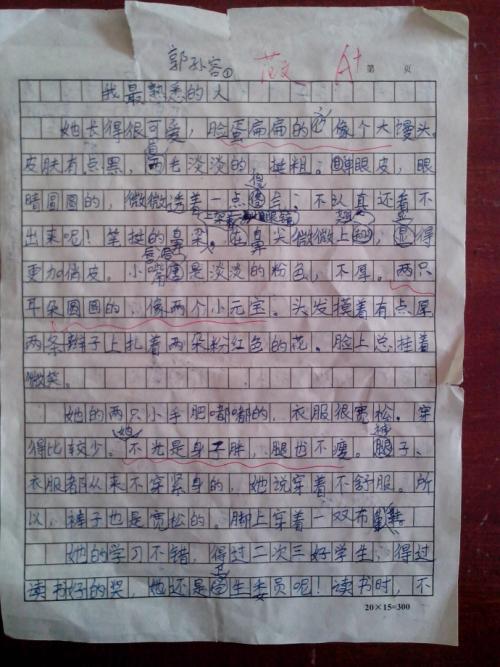 我在四年级作文中熟悉的人