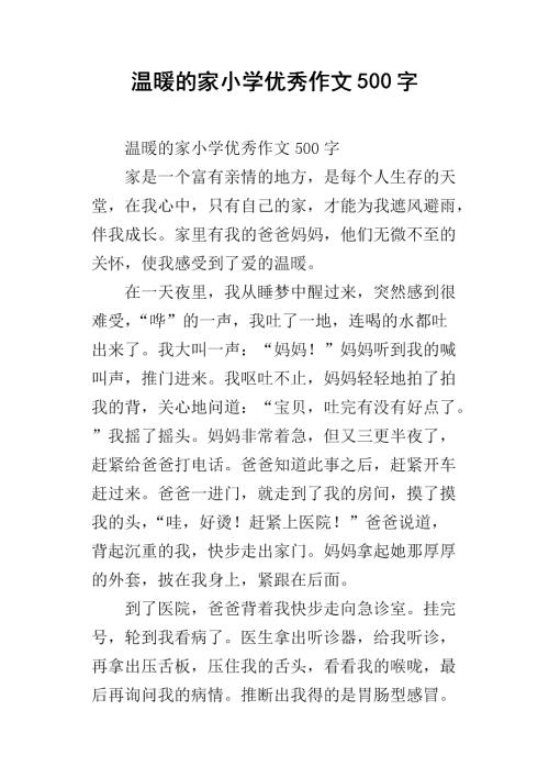 家居保暖作文500字