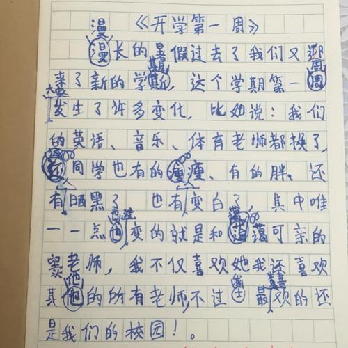 开学第一周每周写300字的日记