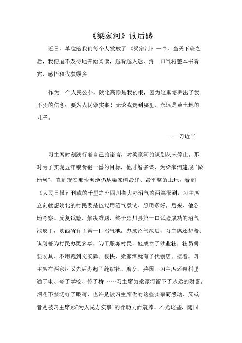 读《梁家和》后的感想