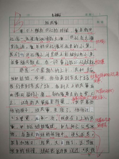 二年级小学作文放风筝