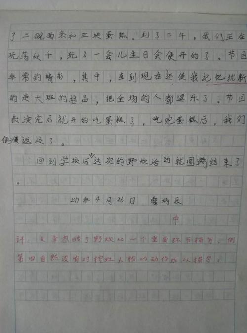 野餐成分350字