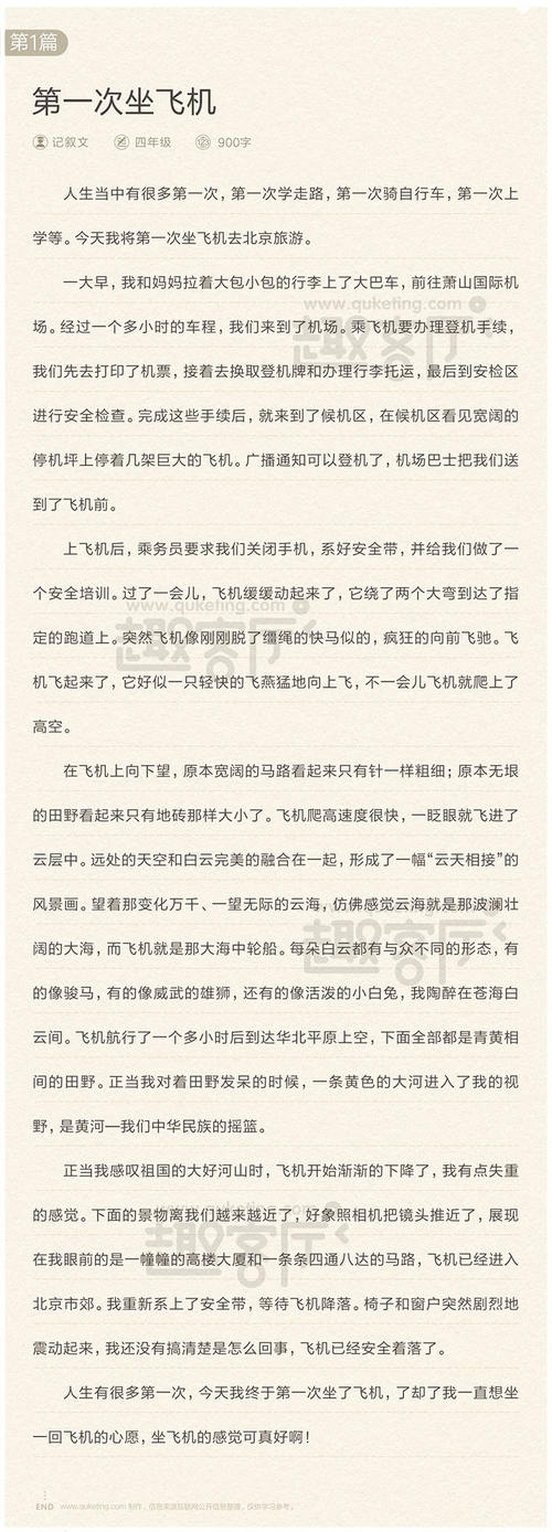 第一次乘飞机小学组成