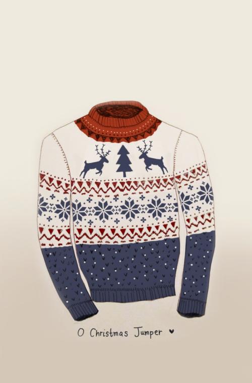 阅读后的圣诞毛衣