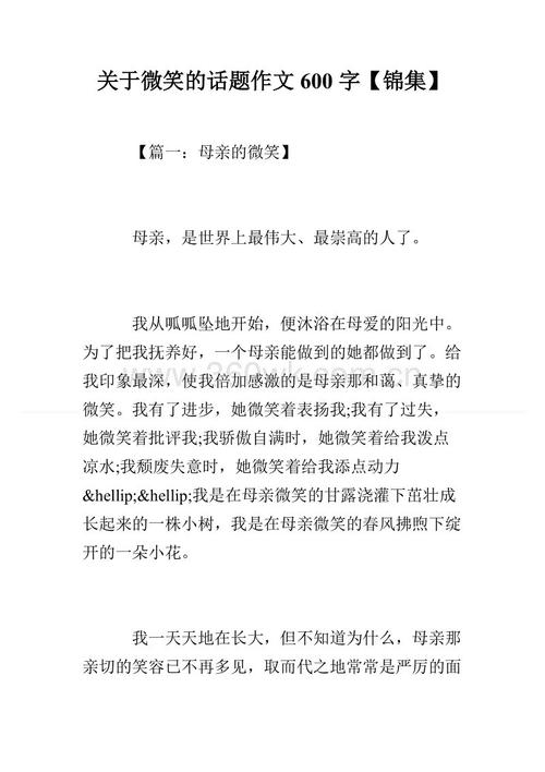 母亲的笑容600字