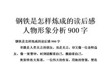 钢铁是怎样炼成的英语读后感