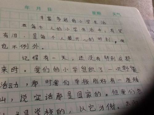 每周日记250字
