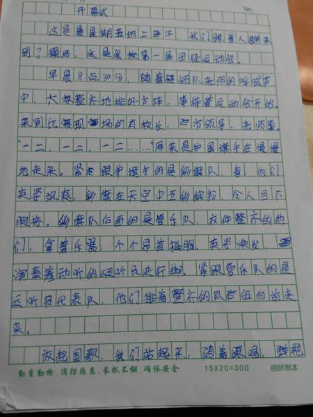 体育大会组成800字