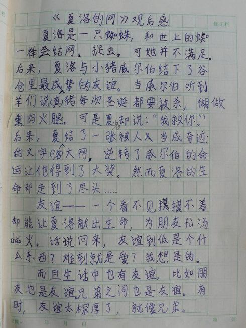 阅读小学作文后400个单词
