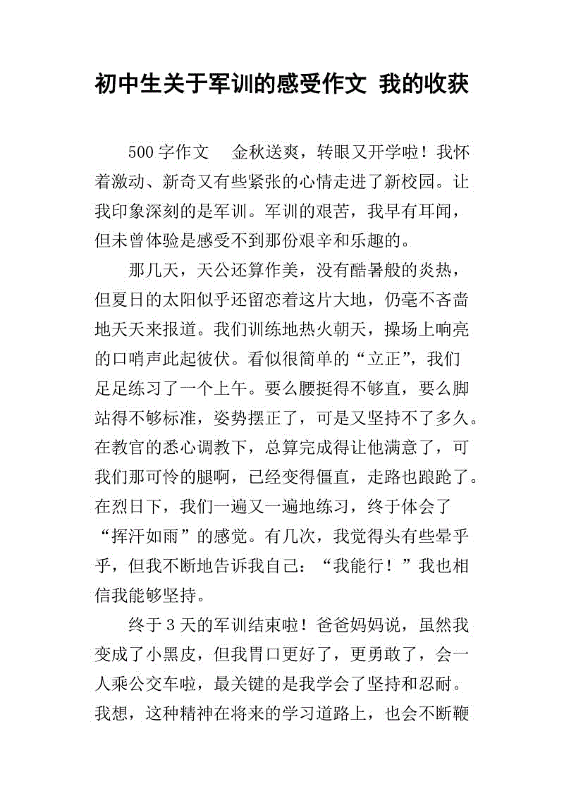 军事训练印象构成