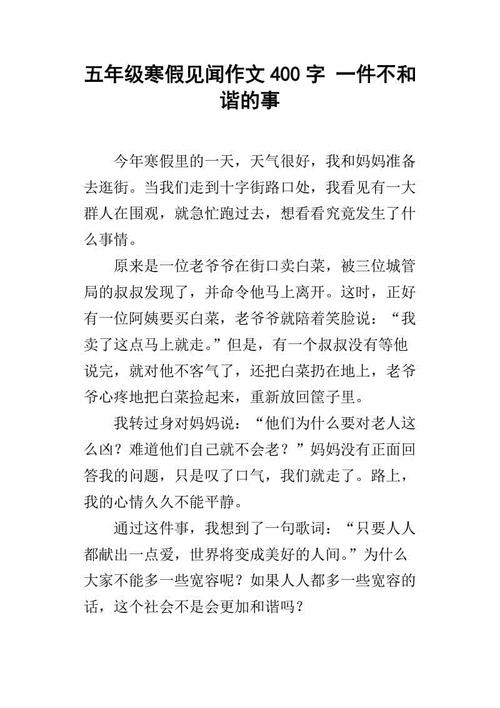 寒假生活作文400字