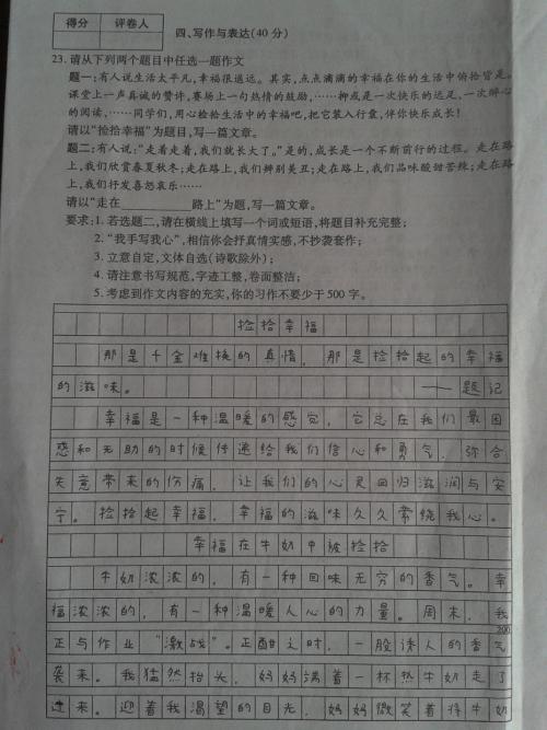 关于幸福的600字词