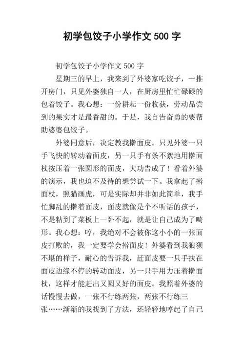 小学生作文饺子
