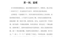 那一刻的温暖作文