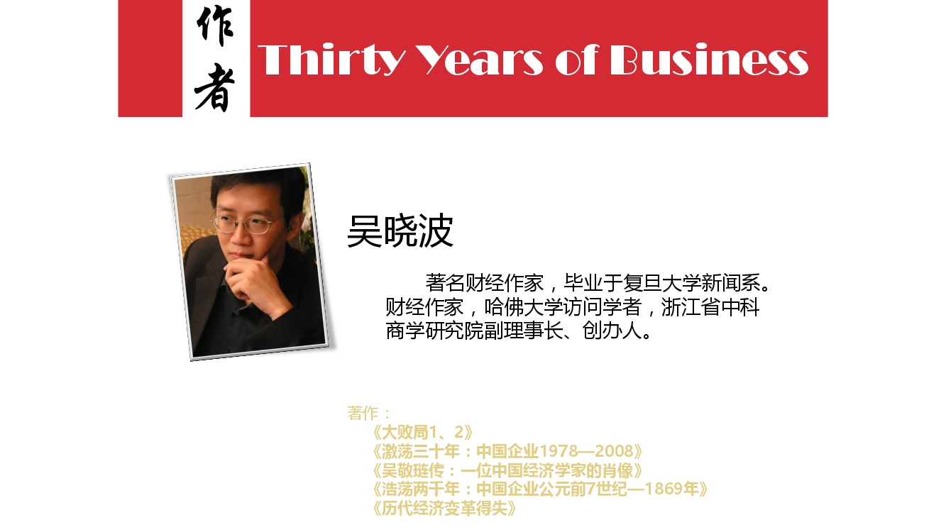 读《风云三十年》后的感想