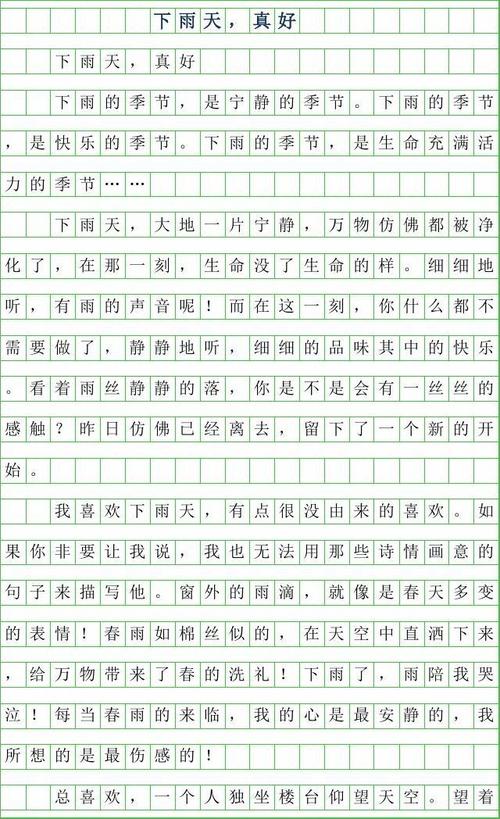 下雨天的故事作文