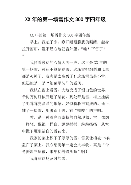 第一雪作文400字