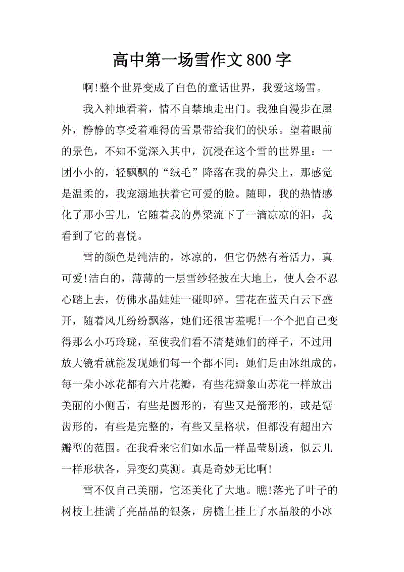 第一雪作文300字