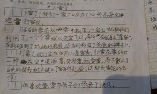 下雪初中作文