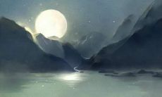 的夜空中，皎洁的月亮悬挂在那里，照亮了整个世界——浪漫的月光下，一首诗歌的探寻