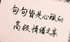 “每句话都透露着无尽的心酸”——一组高级情感文案